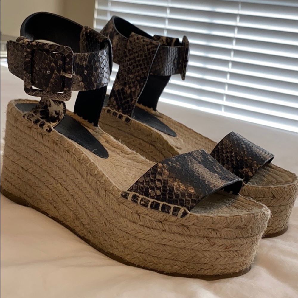 Vince Snakeskin Espadrille Wedge